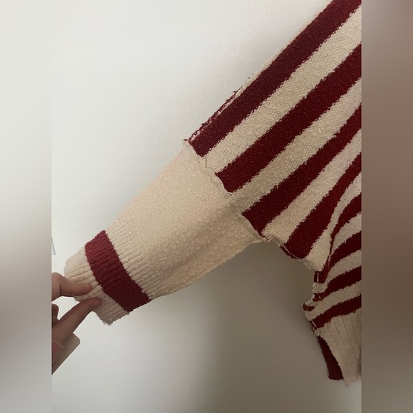 Free People Little Dipper Cardi striped cardigan oversized red and white - Picture 11 of 11